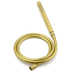 Brushed Gold Dual Shower Set 8" Round Head Ergonomic Handheld Sliding Rail Arm Twin Taps