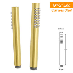 WELS Brushed Gold 2in1 Shower Large Round 12" Rain Head Handheld Silde Wall Rail Arm