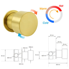 Brushed Gold Twin Shower Large Round 12" Rain Head Metal Rose Silde Wall Rail Arm Mixer Valve