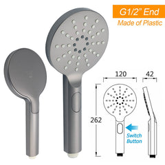 WELS Gunmetal Round 10" Twin Shower Head 3 Modes Handheld Slide Rail Diverter Arm