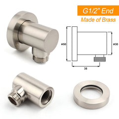 Brushed Nickel Round 12" Large Rain Head Shower Handheld Sliding Rail Arm Chrome Set + Twin Taps
