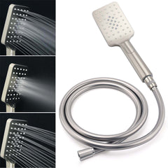Brushed Nickel 2in1 Square 8" Thin Rainfall Head Shower Handheld Sliding Rail Arm Set