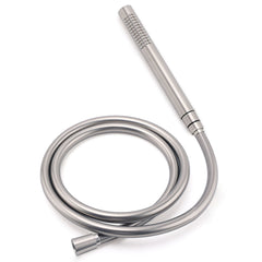 Brushed Nickel Round 12" SUS Rain Head Metal Handheld Shower Sliding Rail Arm Chrome Set + Twin Taps