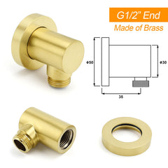 WELS Brushed Gold Square 10" Rain Head 3 Mode Handheld Sliding Rail Wall Mixer 2in1 Shower Set