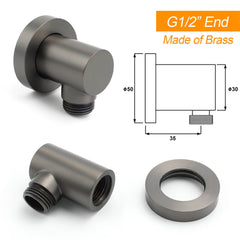 WELS Gun Metal Dual Round Shower Head 10" Rain Head Stainless Steel Handheld Sliding Rail Diverter Set