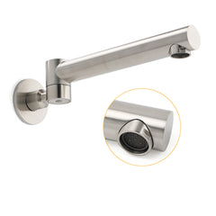 Brushed Nickel Round Basin Wall Mounted Faucet Outlet 180 Swivel Vanity Bathtub Spout