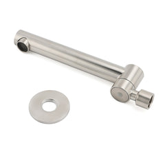 Brushed Nickel Round Basin Wall Mounted Faucet Outlet 180 Swivel Vanity Bathtub Spout