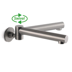 Gun Metal Round Wall Mounted 180 Swivel Bathtub Faucet Water Outlet Vanity Spout