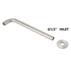 Brushed Nickel 300mm Extra Long Wall Mounted Extention Bathtub Filler Spout Set