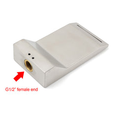 Brushed Nickel Square Cubic Shower Bathtub Waterfall Outlet Wall Mounted Spout