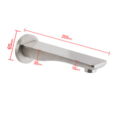 Brushed Nickel Round Bathtub Bubble Outlet Wall Mounted Spout Stainless Steel