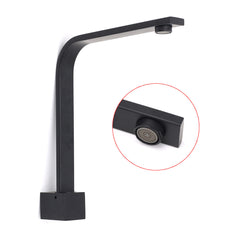 Black Gooseneck Arm High Rise Wall Mounted Bathtub Square Spout Water Outlet