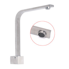 Brushed Nickel Square Spout Gooseneck Arm High Rise Bathtub Filler Water Outlet
