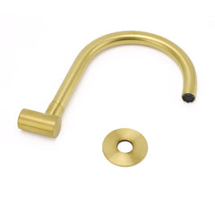 Brushed Gold Bath Tub Filler Round Gooseneck Arm Faucet Water Outlet Wall Spout