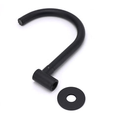 Matt Black Round Gooseneck Arm Faucet Outlet Wall Mounted Bath Tub Filler Spout