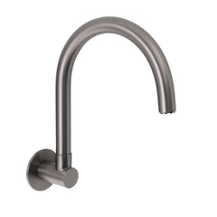 Gun Metal Bathroom Tub Filler Round Gooseneck Arm Faucet Water Outlet Wall Spout