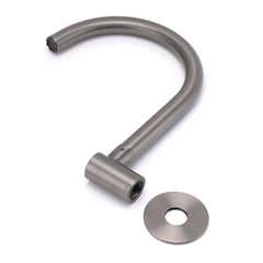 Gun Metal Bathroom Tub Filler Round Gooseneck Arm Faucet Water Outlet Wall Spout