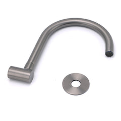 Gun Metal Bathroom Tub Filler Round Gooseneck Arm Faucet Water Outlet Wall Spout