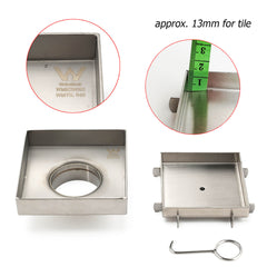 Stainless Steel 100mm Square Tile Insert Shower Grate Floor Drain 50mm Outlet