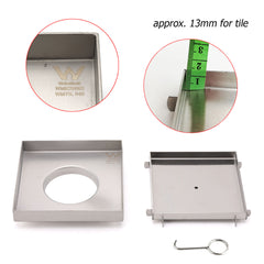 Square 150x150mm Tile Insert Floor Drain 80mm Waste Stainless Steel Shower Grate