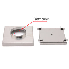 Square 150x150mm Tile Insert Floor Drain 80mm Waste Stainless Steel Shower Grate