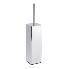 Bathroom Polished Chrome Square Standing Toilet Brush Stainless Steel Holder Cup Kit