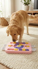 Interactive Dog Puzzle Toy – Slow Feeder & Treat Dispenser-Pink