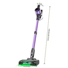 Cordless Vacuum Cleaner, 10 in 1 Stick Vacuum with Powerful Suction, Hose, Green LED Light, Anti-Tangle Brush, 55Kpa Lightweight Rechargeable Vacuum Cleaner for Home, Hardwood Floors, Carpets, Pet Hair.