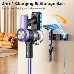 Cordless Vacuum Cleaner, 55Kpa/55mins Self-Standing Powerful Stick Lightweight Vacuum Cleaner for Home Pet Hair/Hard Floor/Carpet。