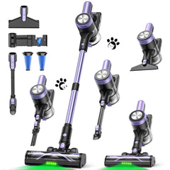 Cordless Vacuum Cleaner, 55Kpa/55mins Self-Standing Powerful Stick Lightweight Vacuum Cleaner for Home Pet Hair/Hard Floor/Carpet。