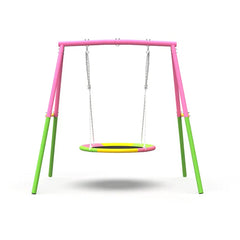 Flying Saucer Swing Set with Heavy Duty A-Frame Metal Swing Stand, Ful