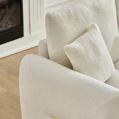 92-inch high-quality teddy fur fabric corner sofa - Black