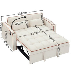 Fashionable Modern and Multi-functional Foldable Velvet Sofa Bed - Black