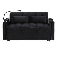 Fashionable Modern and Multi-functional Foldable Velvet Sofa Bed - Black