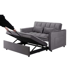 Fashionable Modern and Multi-functional Foldable Velvet Sofa Bed - Green