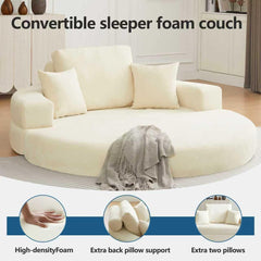 Multifunctional Round convertible Sofa Bed(Compressed Packaging) - Orange