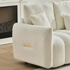 35 "Teddy fabric sofa, modern lounge chair, upholstered with a pillow
