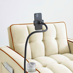 Single-seater sofa bed, equipped with USB ports and a phone holder - Black