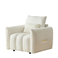 35 "Teddy fabric sofa, modern lounge chair, upholstered with a pillow - Black