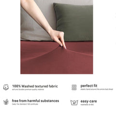 Hotel Quality Fitted sheets - 2 Piece Fitted sheets -Breathable Bedding - Wrinkle, Fade, Stain Resistant- 26inch/40cm Deep Pocket Fitted Bed Sheet-Wrinkle and Fade Resistant,(Red,King)