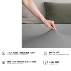Hotel Quality Fitted sheets - 2 Piece Fitted sheets -Breathable Bedding - Wrinkle, Fade, Stain Resistant- 26inch/40cm Deep Pocket Fitted Bed Sheet-Wrinkle and Fade Resistant,(Grey,King)