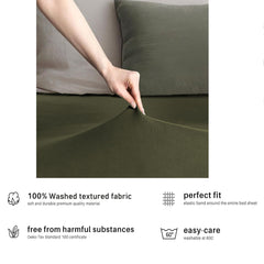 Hotel Quality Fitted sheets - 2 Piece Fitted sheets -Breathable Bedding - Wrinkle, Fade, Stain Resistant- 26inch/40cm Deep Pocket Fitted Bed Sheet-Wrinkle and Fade Resistant,(Olive green,King)