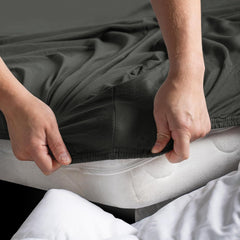 Hotel Quality Fitted sheets - 2 Piece Fitted sheets -Breathable Bedding - Wrinkle, Fade, Stain Resistant- 26inch/40cm Deep Pocket Fitted Bed Sheet-Wrinkle and Fade Resistant,(Dark gray,King)