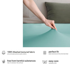 Hotel Quality Fitted sheets - 2 Piece Fitted sheets -Breathable Bedding - Wrinkle, Fade, Stain Resistant- 26inch/40cm Deep Pocket Fitted Bed Sheet-Wrinkle and Fade Resistant,(Ice blue,Super King)