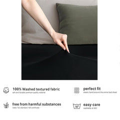 Hotel Quality Fitted sheets - 2 Piece Fitted sheets -Breathable Bedding - Wrinkle, Fade, Stain Resistant- 26inch/40cm Deep Pocket Fitted Bed Sheet-Wrinkle and Fade Resistant,(Black,Super King)