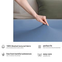 Hotel Quality Fitted sheets - 2 Piece Fitted sheets -Breathable Bedding - Wrinkle, Fade, Stain Resistant- 26inch/40cm Deep Pocket Fitted Bed Sheet-Wrinkle and Fade Resistant,(Ocean,Super King)