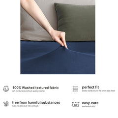 Hotel Quality Fitted sheets - 2 Piece Fitted sheets -Breathable Bedding - Wrinkle, Fade, Stain Resistant- 26inch/40cm Deep Pocket Fitted Bed Sheet-Wrinkle and Fade Resistant,(Navy,Super King)