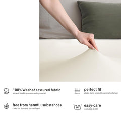 Hotel Quality Fitted sheets - 2 Piece Fitted sheets -Breathable Bedding - Wrinkle, Fade, Stain Resistant- 26inch/40cm Deep Pocket Fitted Bed Sheet-Wrinkle and Fade Resistant,(Cream White,Super King)