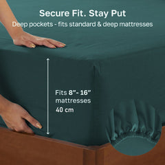 Hotel Quality Fitted sheets - 2 Piece Fitted sheets -Breathable Bedding - Wrinkle, Fade, Stain Resistant- 26inch/40cm Deep Pocket Fitted Bed Sheet-Wrinkle and Fade Resistant,(Biscay blue,Super King)