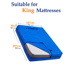 Mattress Bag Mattresses Protector Plastic Moving Storage Dust Cover Carry Bed Waterproof Zipper Packing Reusable Disposal, Extra Thick Heavy Duty, with Handles(King)